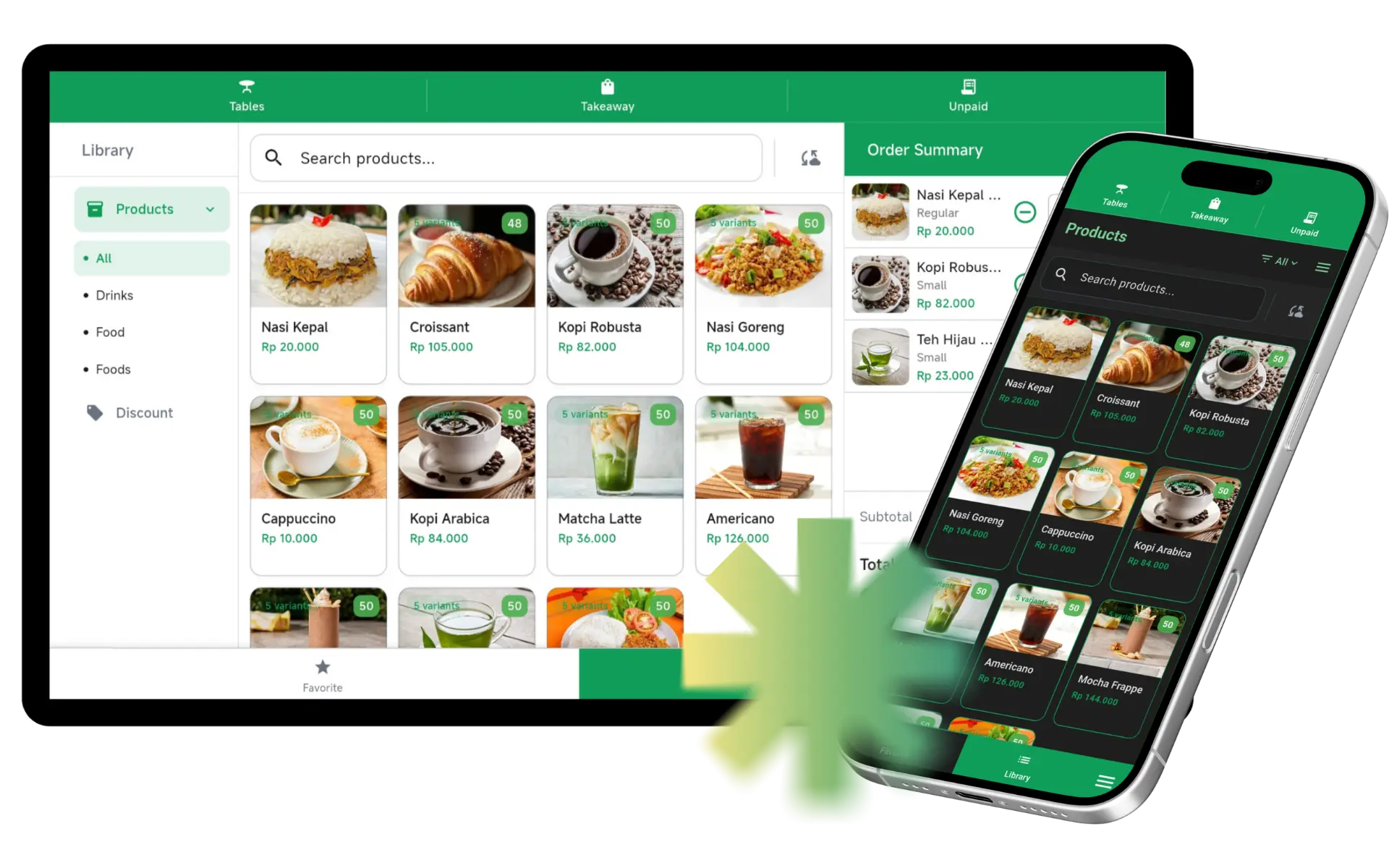 Tampilan aplikasi Garlic POS